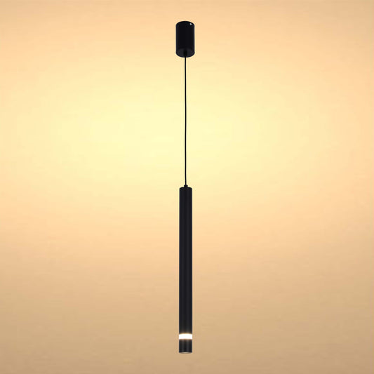 Цилиндрлік ұзын түтік акрилді көлеңкелі аспалы жарық бір басы ілулі интегралды жарықдиодты заманауи цилиндрлі аспалы төбе шамы аспалы төменгі шам