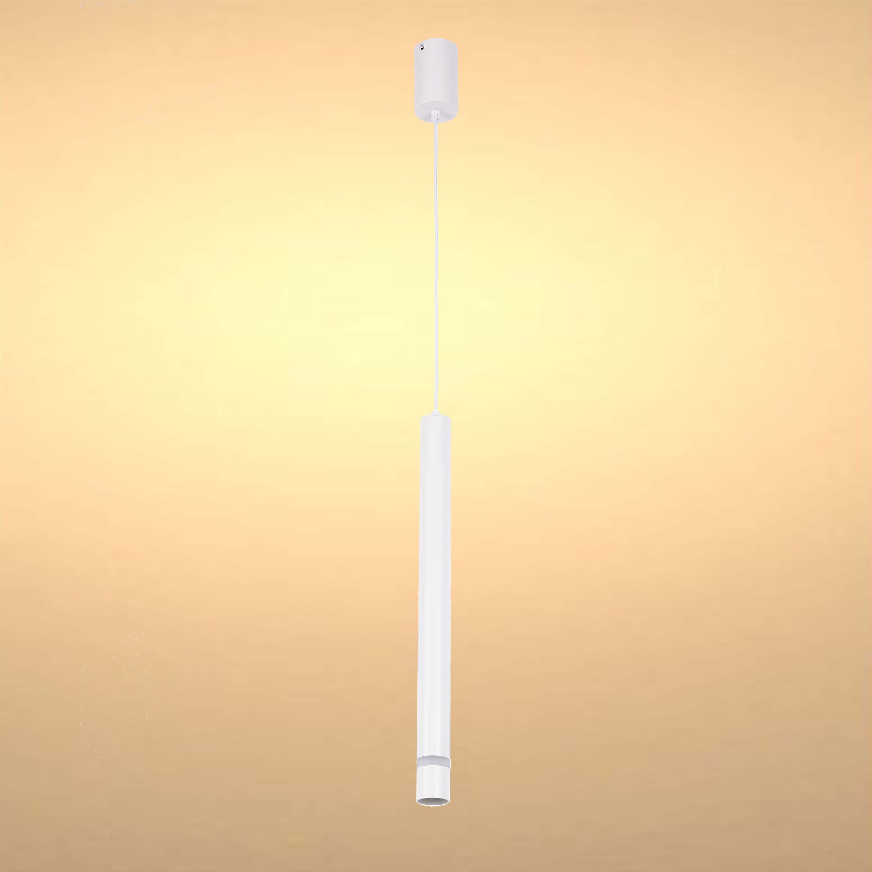 Cylindrical Long Tube Acrylic Shade Suspension Light Single Head Hanging Integrated LED Modern Cylinder Pendant Ceiling Light Suspended Downlight