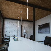 Cylindrical Long Tube Acrylic Shade Suspension Light Single Head Hanging Integrated LED Modern Cylinder Pendant Ceiling Light Suspended Downlight