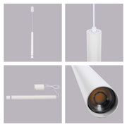 Cylindrical Long Tube Acrylic Shade Suspension Light Single Head Hanging Integrated LED Modern Cylinder Pendant Ceiling Light Suspended Downlight