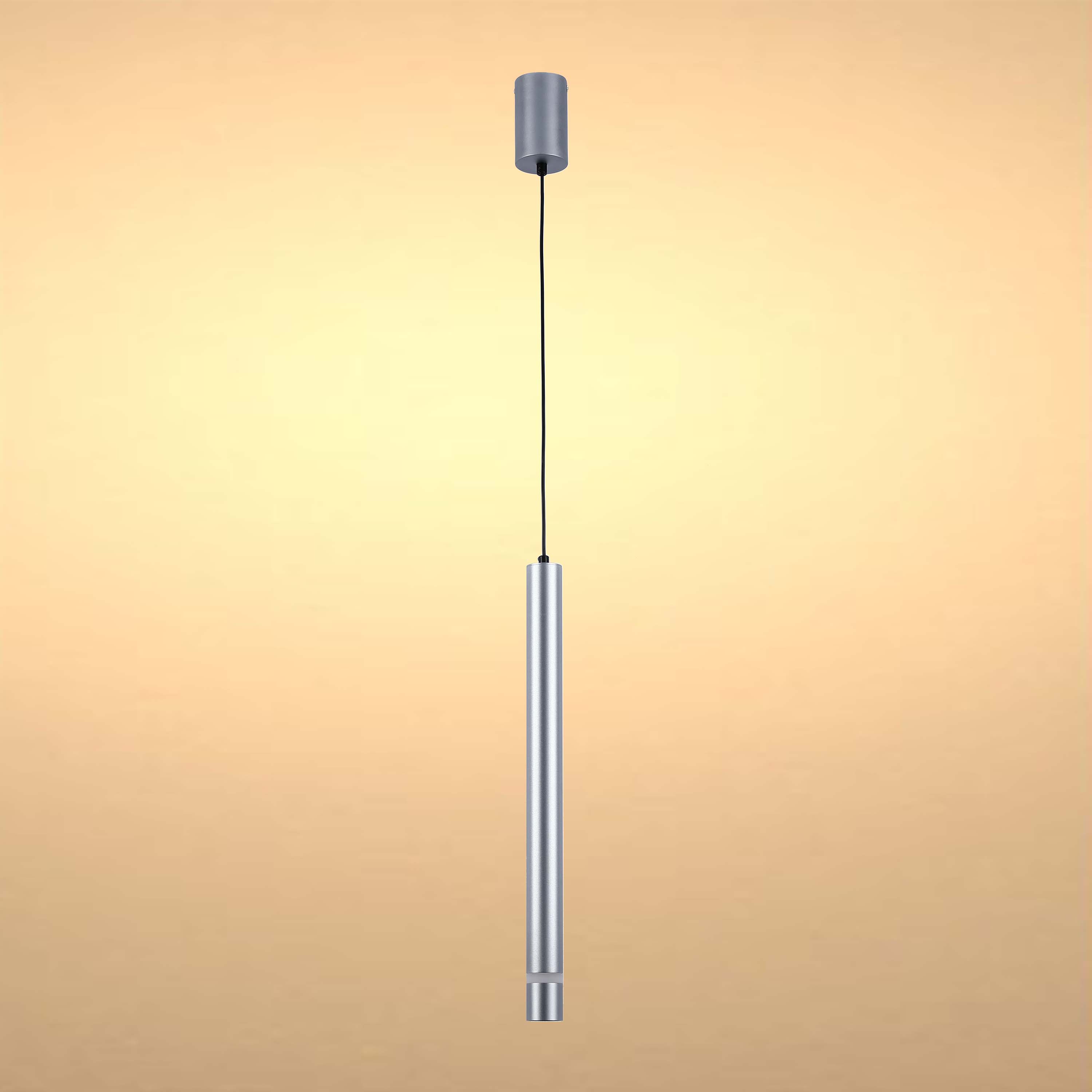 Cylindrical Long Tube Acrylic Shade Suspension Light Single Head Hanging Integrated LED Modern Cylinder Pendant Ceiling Light Suspended Downlight
