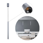 Cylindrical Long Tube Acrylic Shade Suspension Light Single Head Hanging Integrated LED Modern Cylinder Pendant Ceiling Light Suspended Downlight