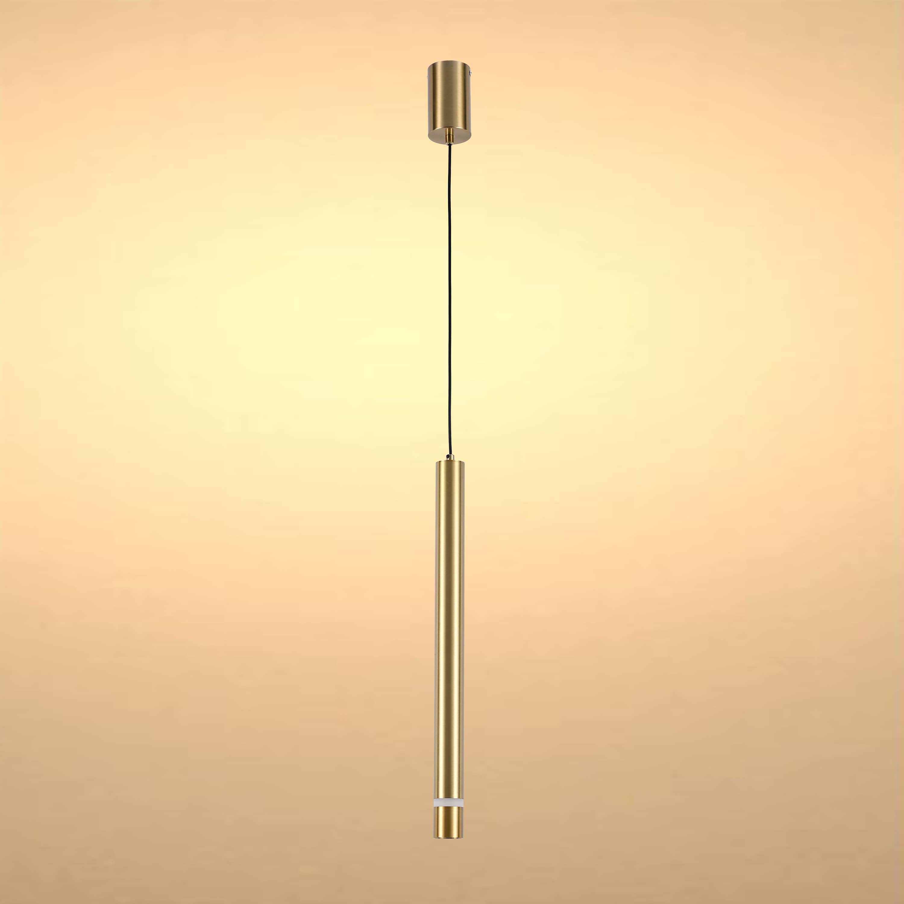 Cylindrical Long Tube Acrylic Shade Suspension Light Single Head Hanging Integrated LED Modern Cylinder Pendant Ceiling Light Suspended Downlight