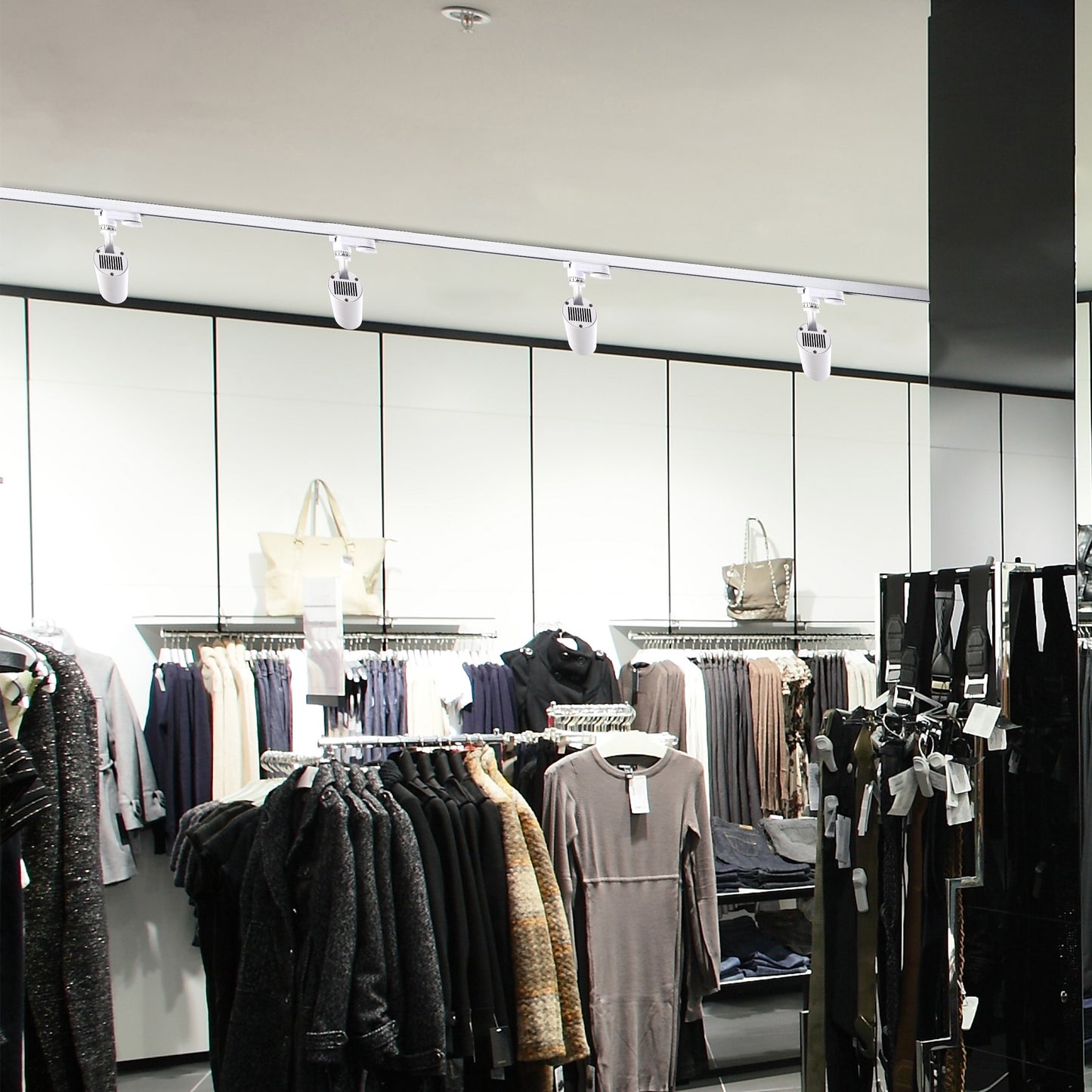 Современный трековый светильник LED LS-012-75 (10W / 20W / 30W, 4000K / 6000K, белый / чёрный)