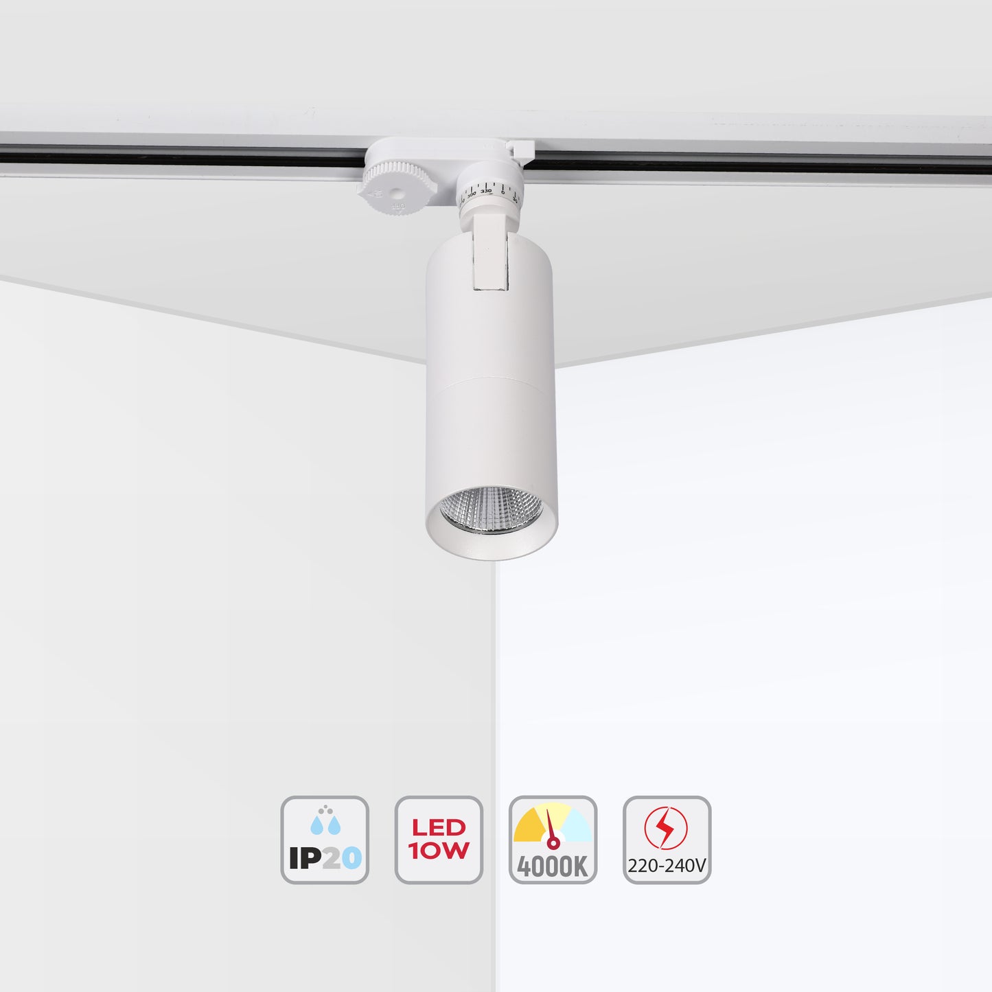 Современный трековый светильник LED LS-012-75 (10W / 20W / 30W, 4000K / 6000K, белый / чёрный)