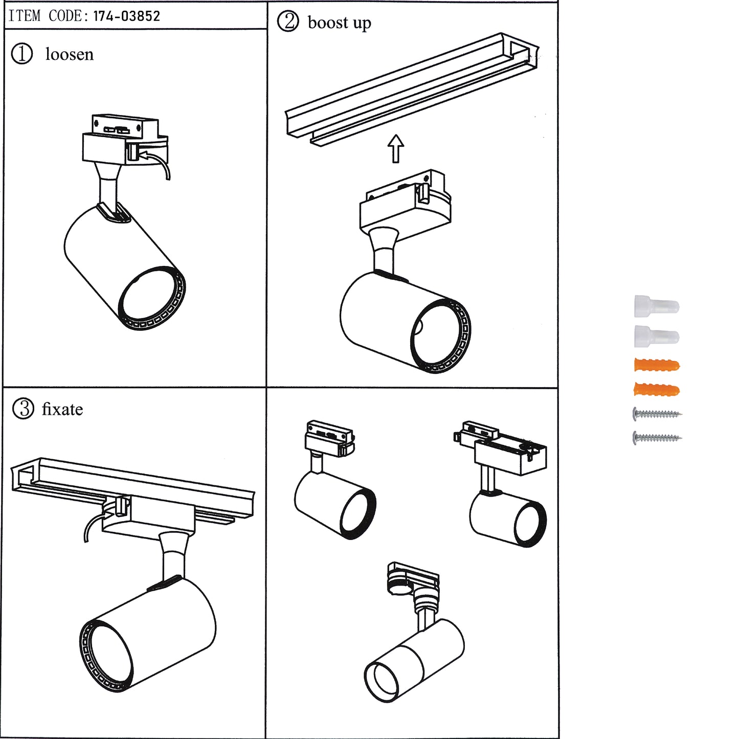 Современный трековый светильник LED LS-012-75 (10W / 20W / 30W, 4000K / 6000K, белый / чёрный)