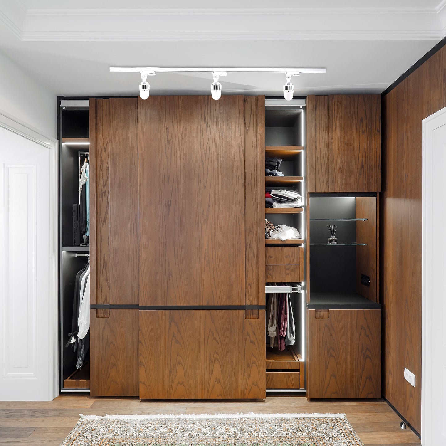 Современный трековый светильник LED LS-012-75 (10W / 20W / 30W, 4000K / 6000K, белый / чёрный)