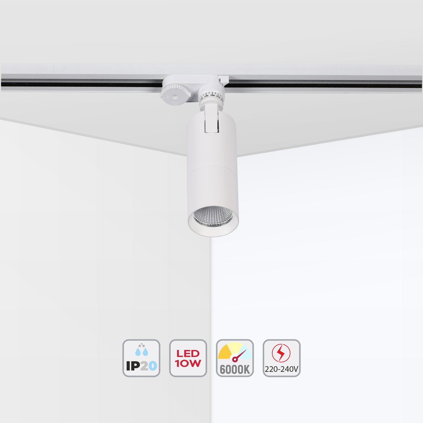 Современный трековый светильник LED LS-012-75 (10W / 20W / 30W, 4000K / 6000K, белый / чёрный)