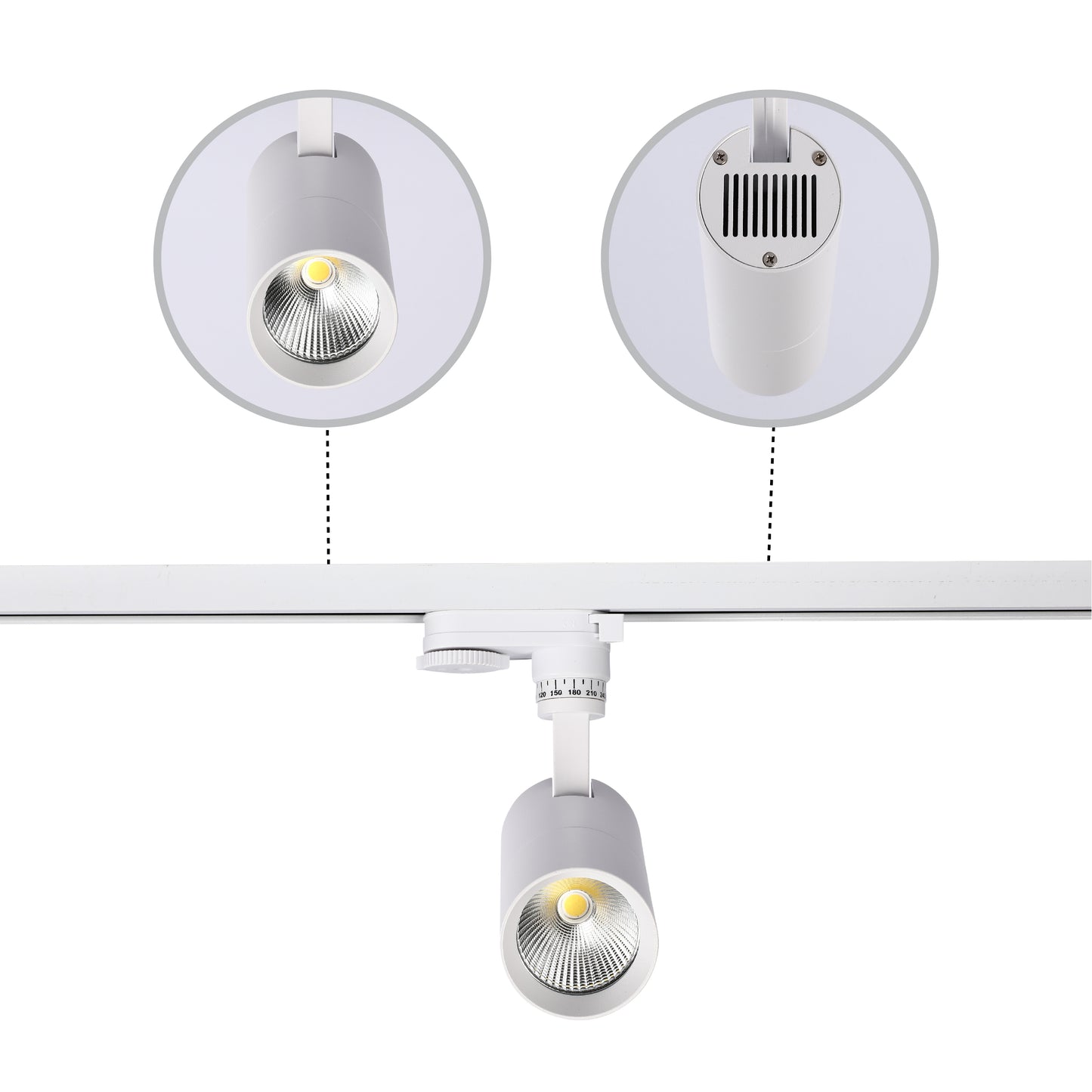 Современный трековый светильник LED LS-012-75 (10W / 20W / 30W, 4000K / 6000K, белый / чёрный)