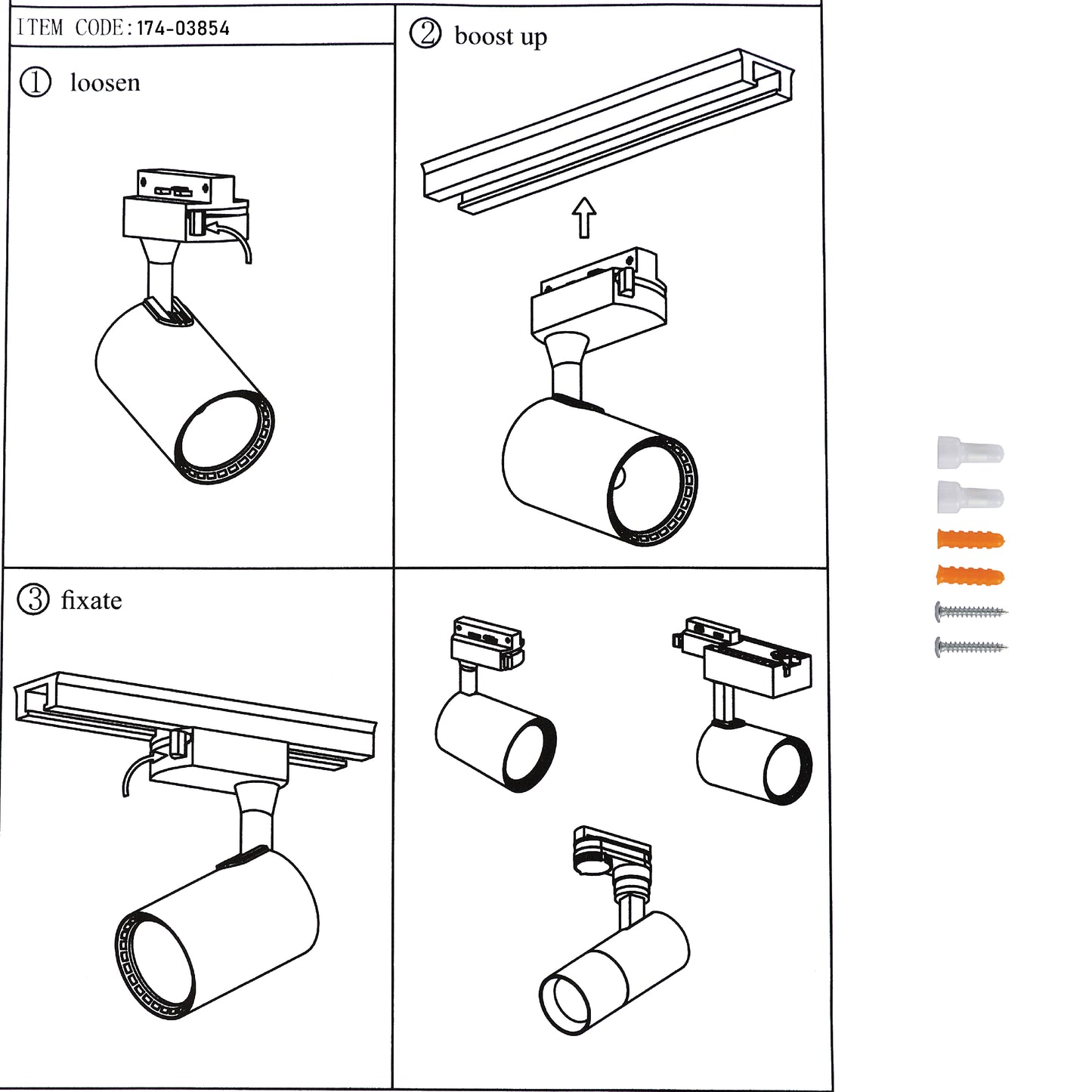 Современный трековый светильник LED LS-012-75 (10W / 20W / 30W, 4000K / 6000K, белый / чёрный)