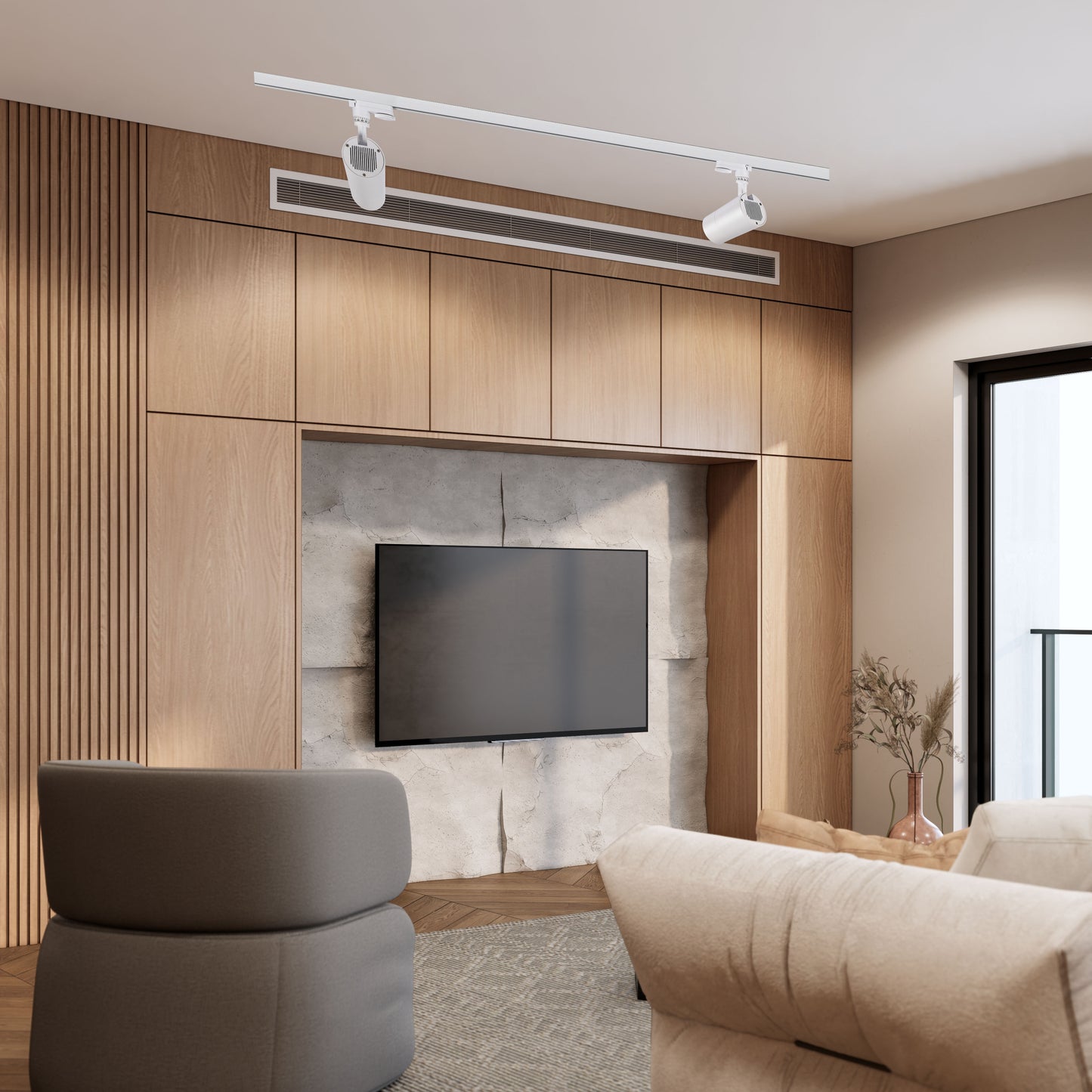 Современный трековый светильник LED LS-012-75 (10W / 20W / 30W, 4000K / 6000K, белый / чёрный)