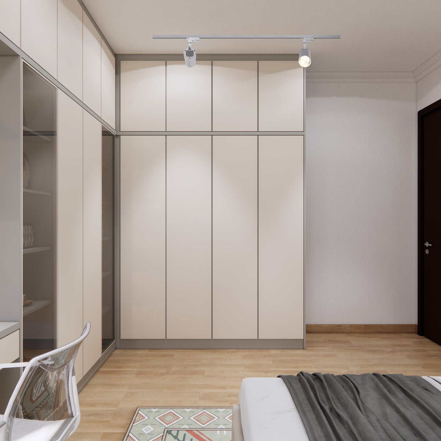 Современный трековый светильник LED LS-012-75 (10W / 20W / 30W, 4000K / 6000K, белый / чёрный)