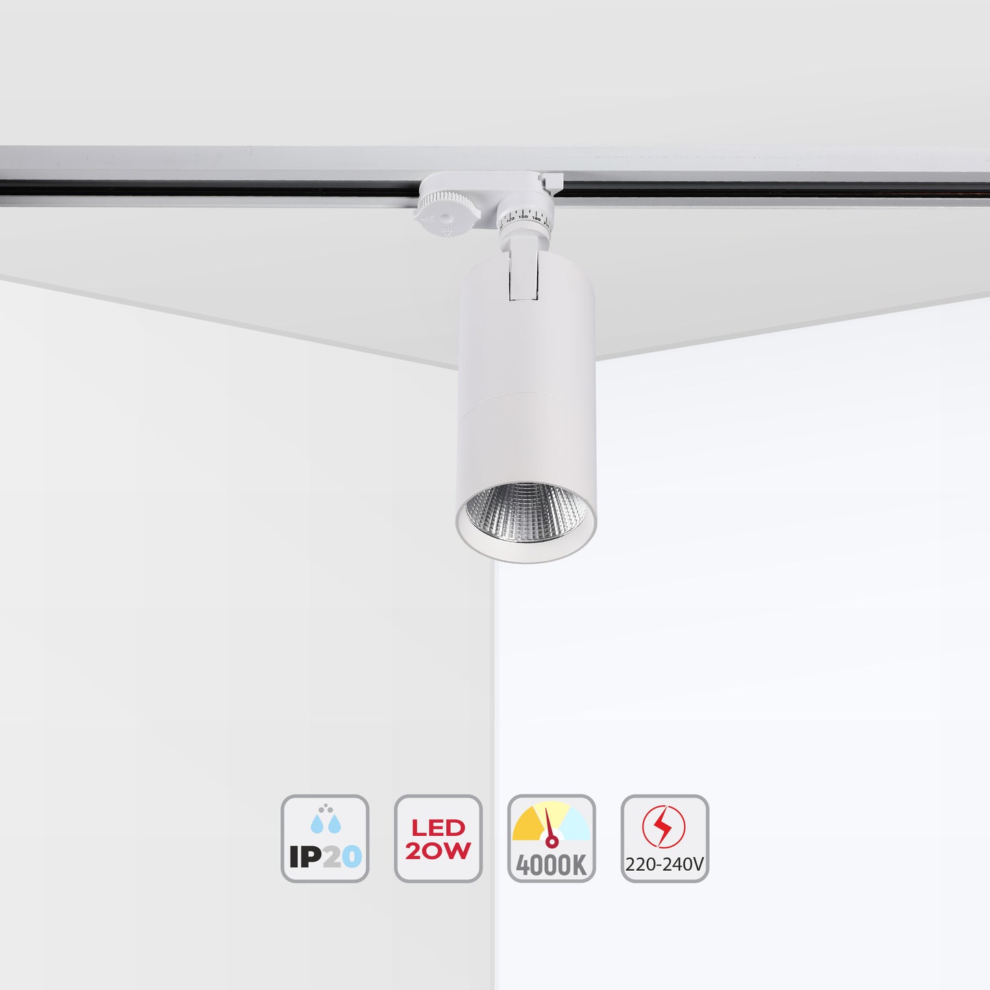 Современный трековый светильник LED LS-012-75 (10W / 20W / 30W, 4000K / 6000K, белый / чёрный)