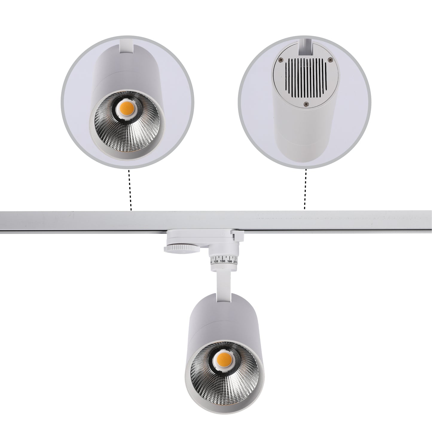 Современный трековый светильник LED LS-012-75 (10W / 20W / 30W, 4000K / 6000K, белый / чёрный)