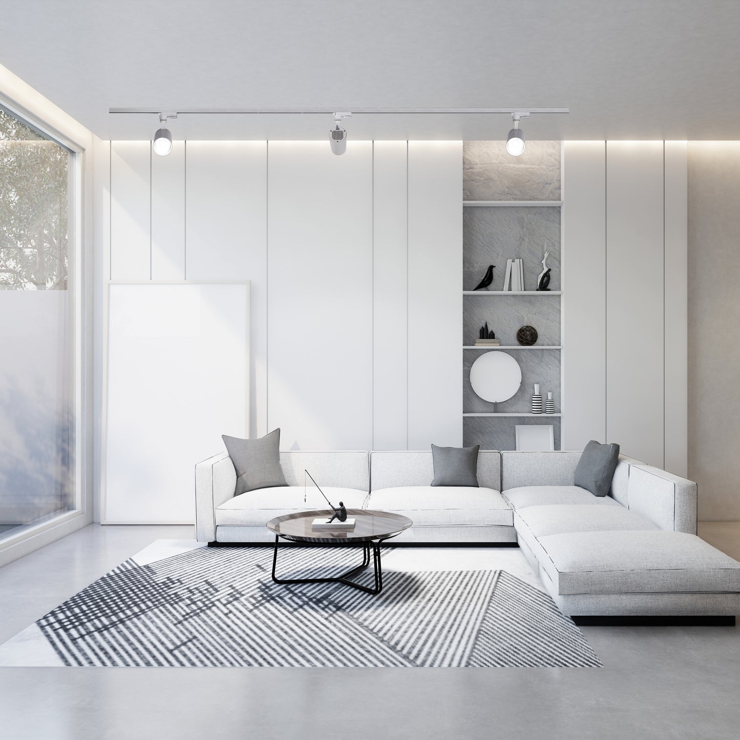 Современный трековый светильник LED LS-012-75 (10W / 20W / 30W, 4000K / 6000K, белый / чёрный)