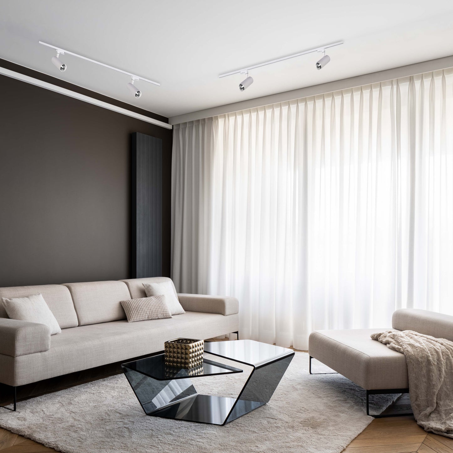 Современный трековый светильник LED LS-012-75 (10W / 20W / 30W, 4000K / 6000K, белый / чёрный)