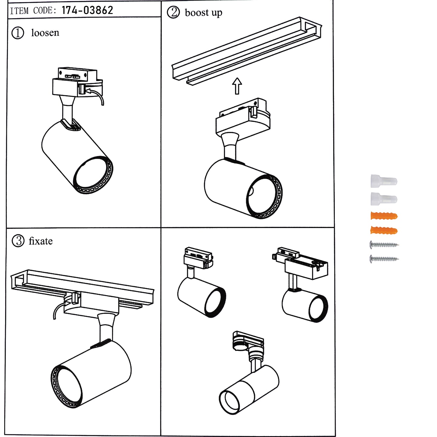 Современный трековый светильник LED LS-012-75 (10W / 20W / 30W, 4000K / 6000K, белый / чёрный)