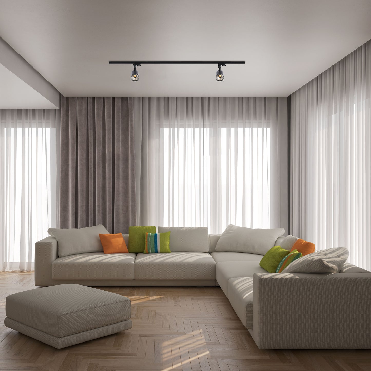 Современный трековый светильник LED LS-012-75 (10W / 20W / 30W, 4000K / 6000K, белый / чёрный)