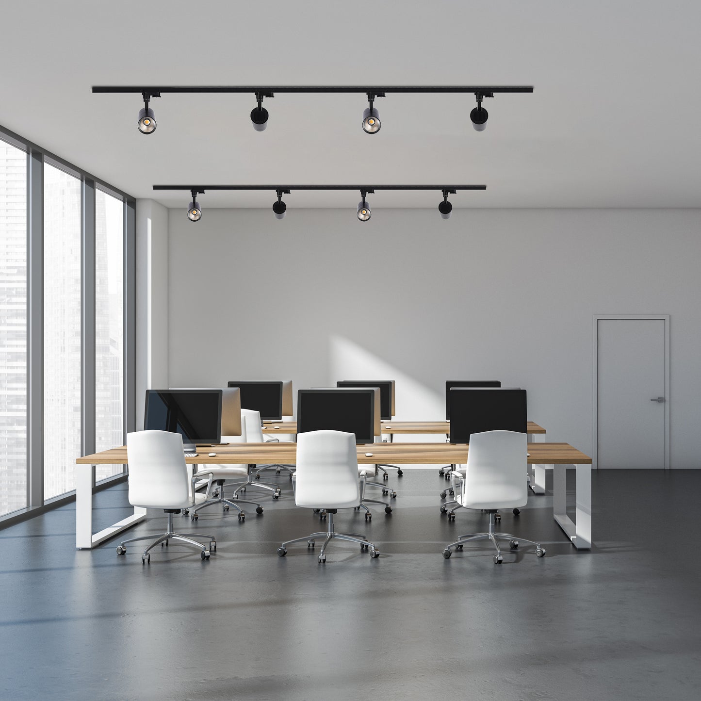 Современный трековый светильник LED LS-012-75 (10W / 20W / 30W, 4000K / 6000K, белый / чёрный)