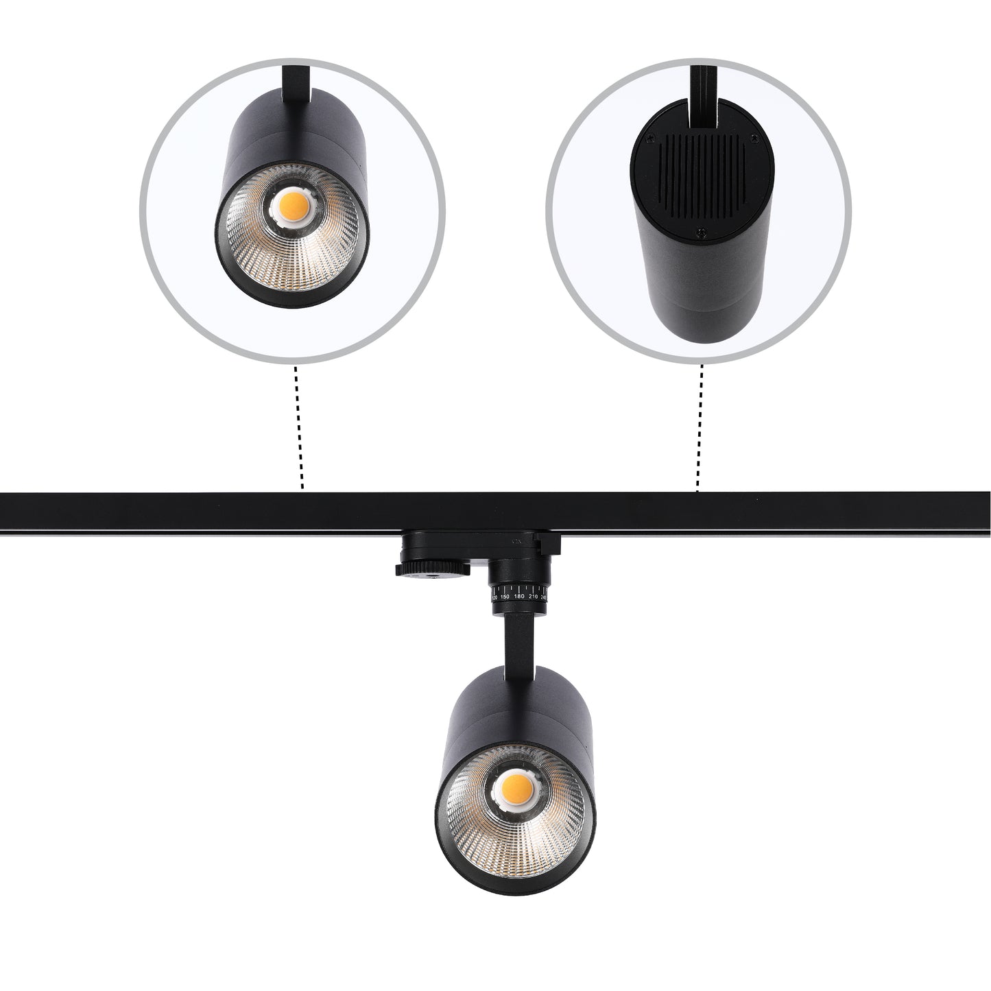 Современный трековый светильник LED LS-012-75 (10W / 20W / 30W, 4000K / 6000K, белый / чёрный)