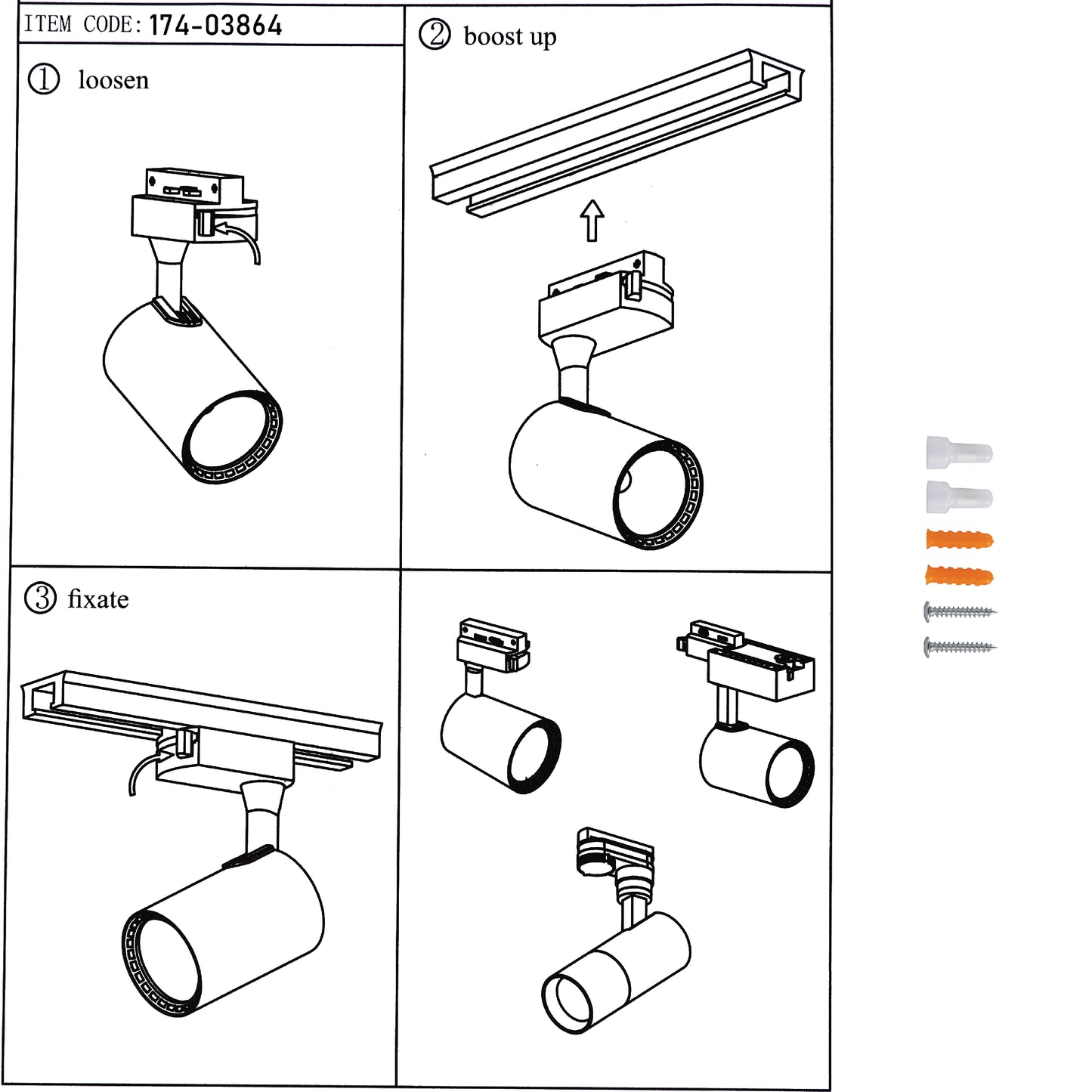 Современный трековый светильник LED LS-012-75 (10W / 20W / 30W, 4000K / 6000K, белый / чёрный)
