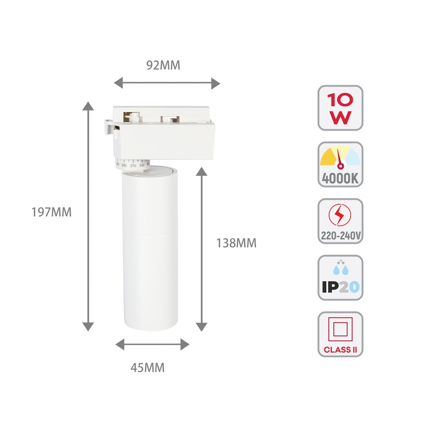 Современный трековый светильник LED ZX-B69 (10W / 20W, 4000K / 6000K, белый / чёрный)