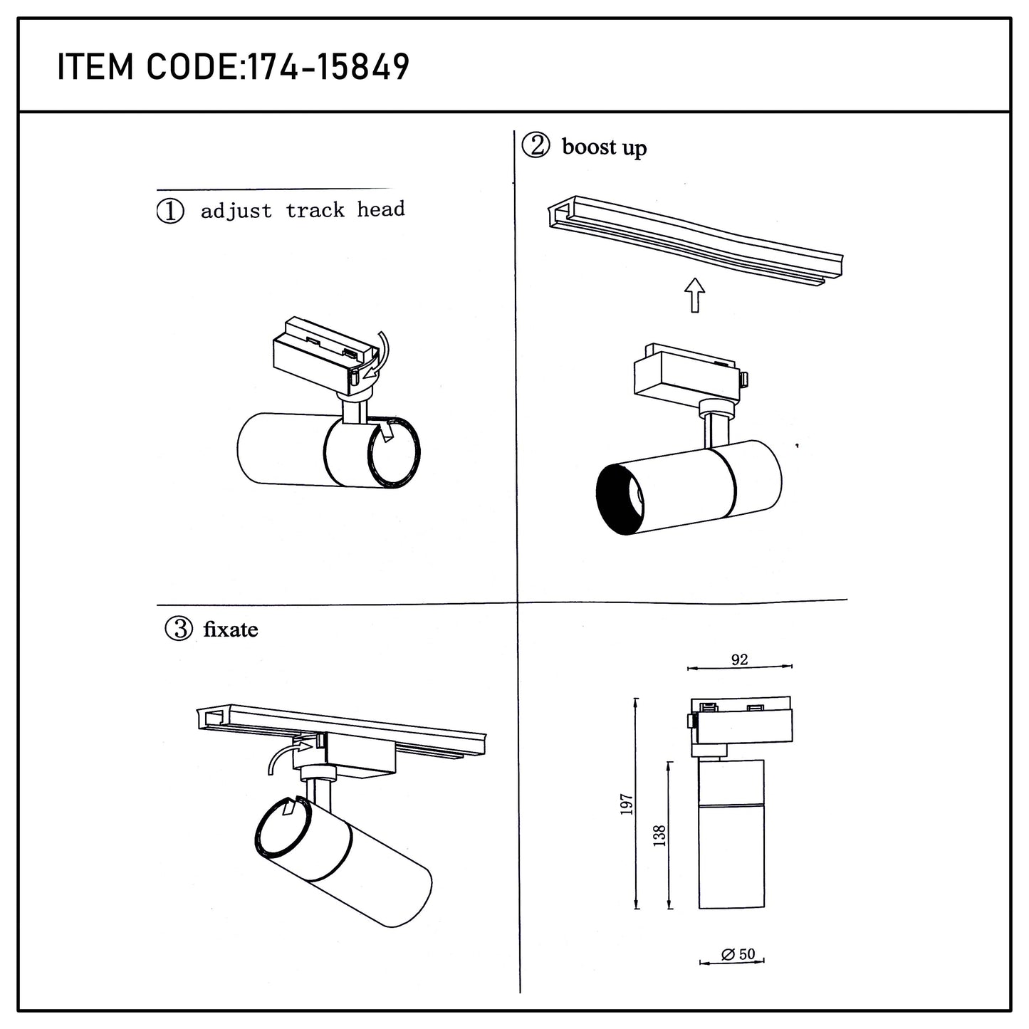 Современный трековый светильник LED ZX-B69 (10W / 20W, 4000K / 6000K, белый / чёрный)