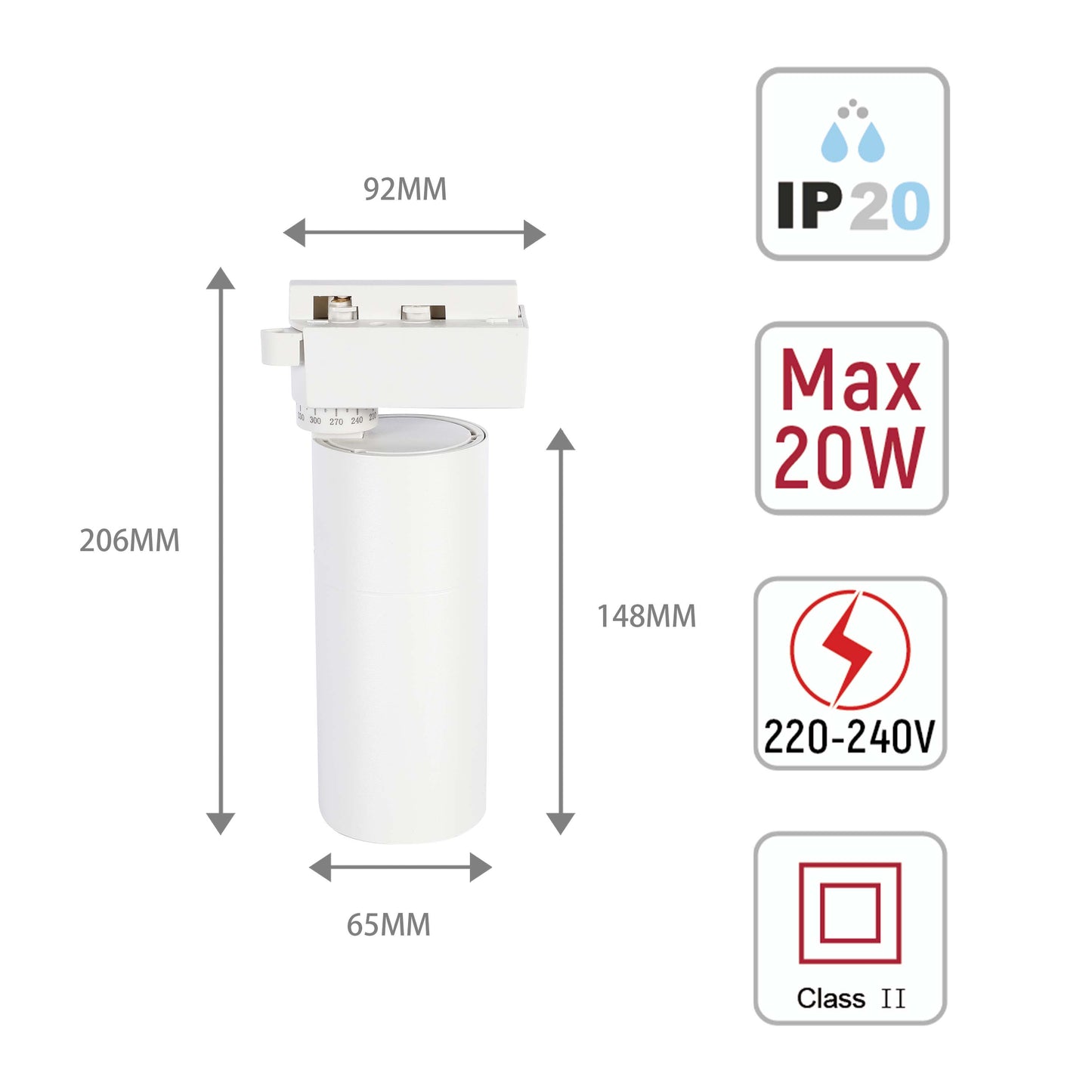 Современный трековый светильник LED ZX-B69 (10W / 20W, 4000K / 6000K, белый / чёрный)