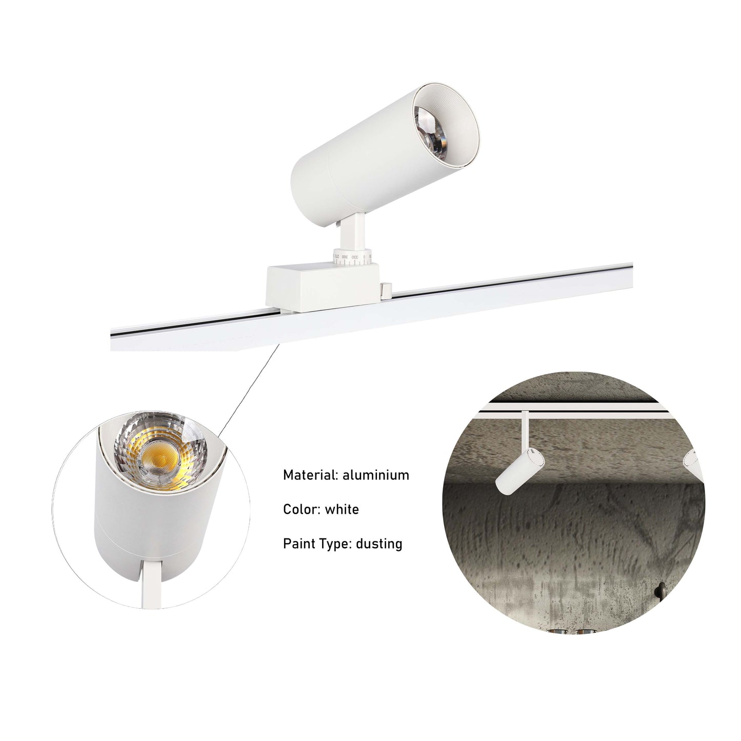 Современный трековый светильник LED ZX-B69 (10W / 20W, 4000K / 6000K, белый / чёрный)