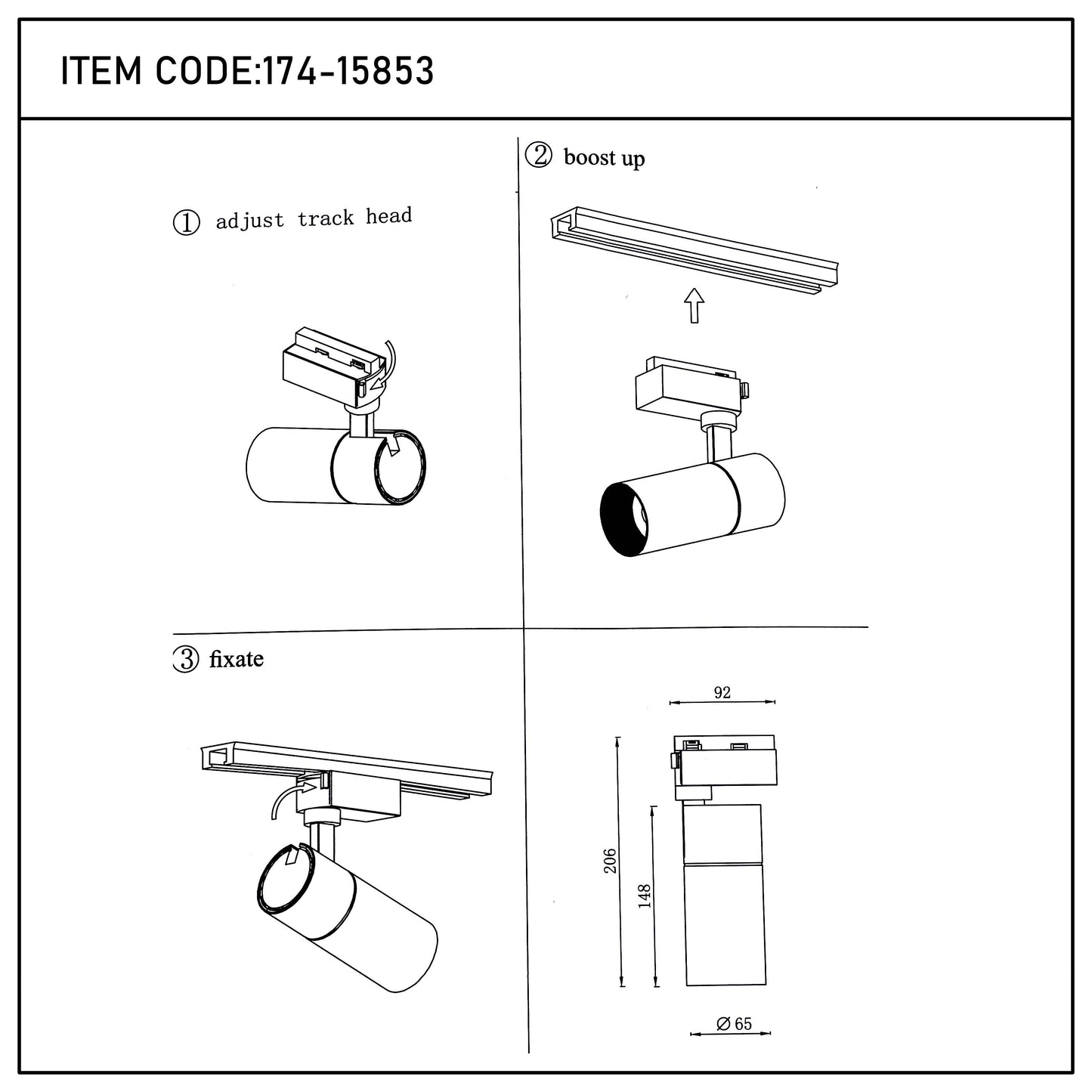 Современный трековый светильник LED ZX-B69 (10W / 20W, 4000K / 6000K, белый / чёрный)