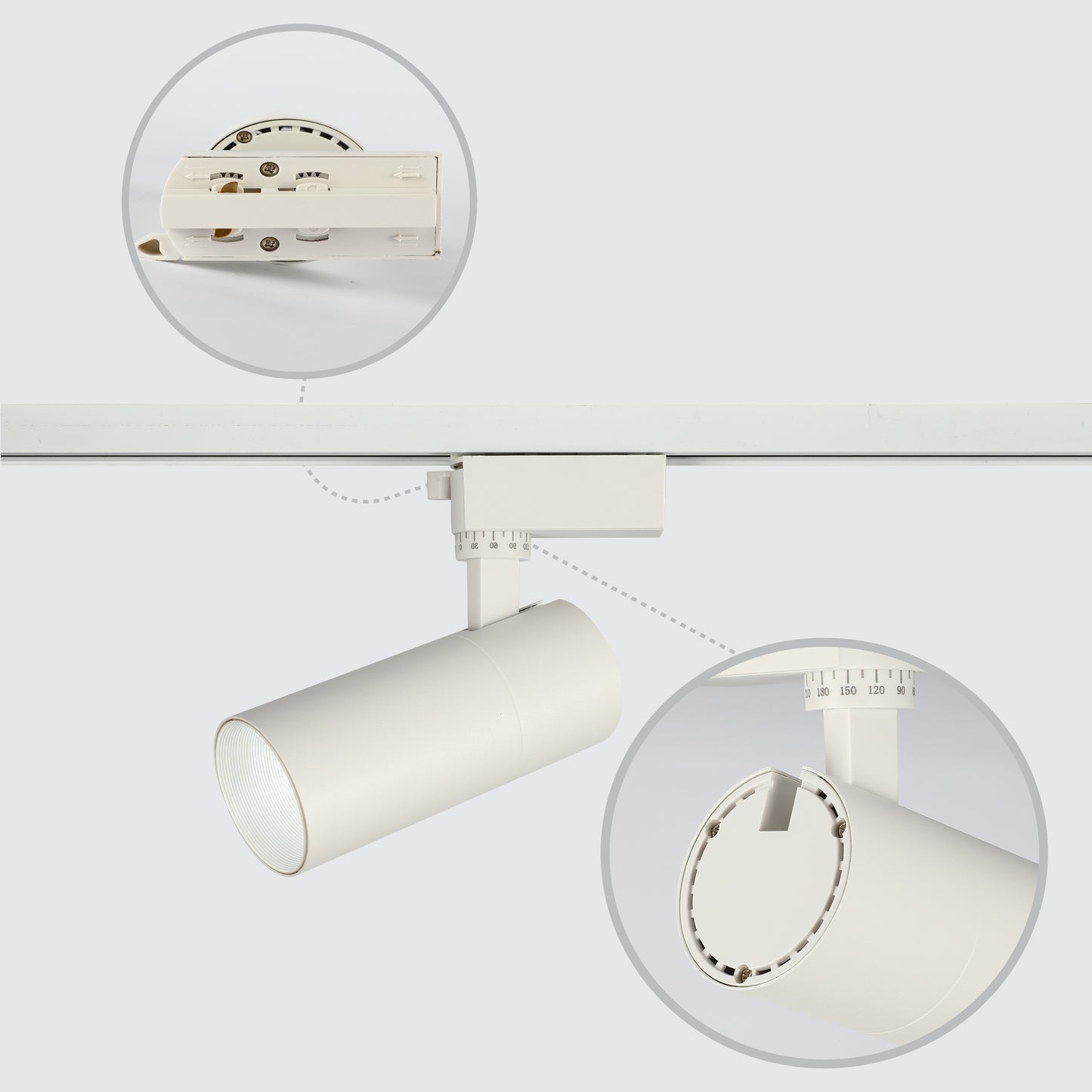 Современный трековый светильник LED ZX-B69 (10W / 20W, 4000K / 6000K, белый / чёрный)