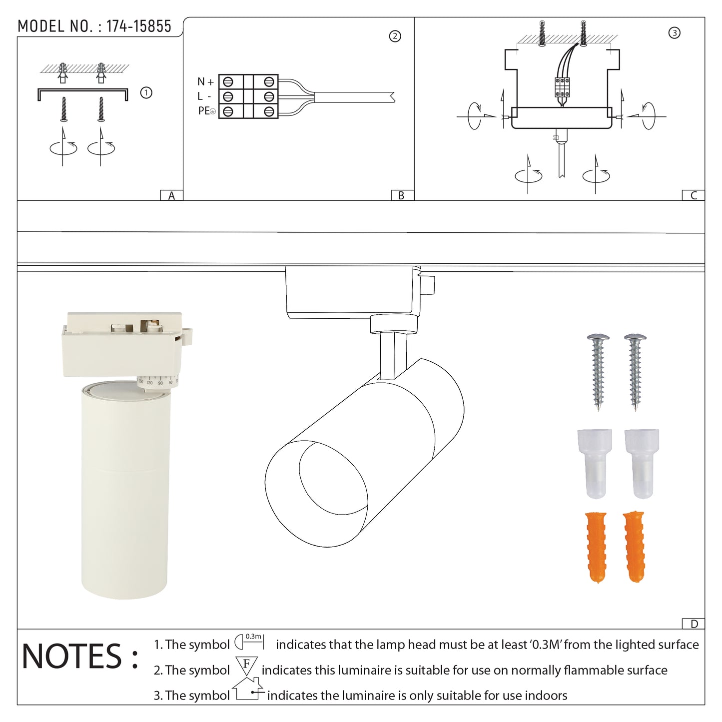 Современный трековый светильник LED ZX-B69 (10W / 20W, 4000K / 6000K, белый / чёрный)