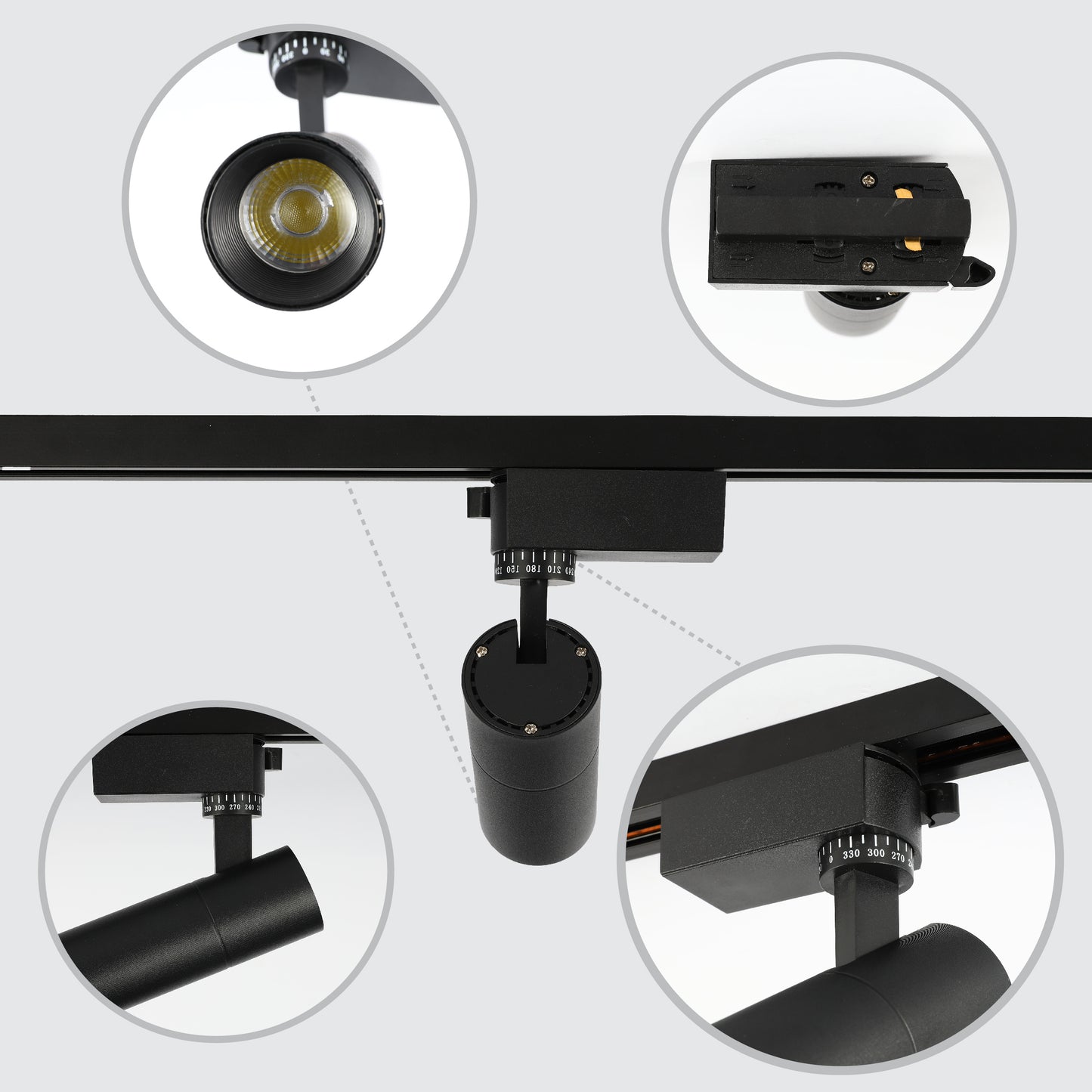 Современный трековый светильник LED ZX-B69 (10W / 20W, 4000K / 6000K, белый / чёрный)