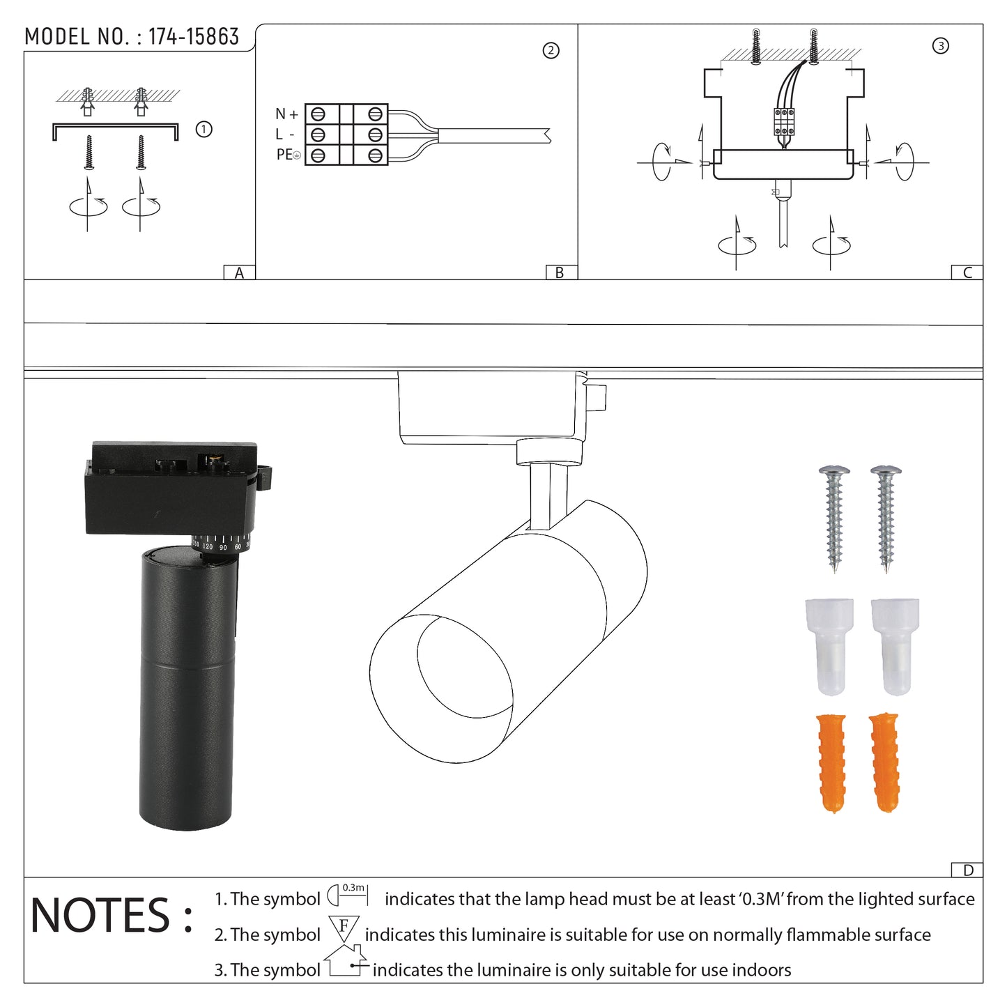 Современный трековый светильник LED ZX-B69 (10W / 20W, 4000K / 6000K, белый / чёрный)