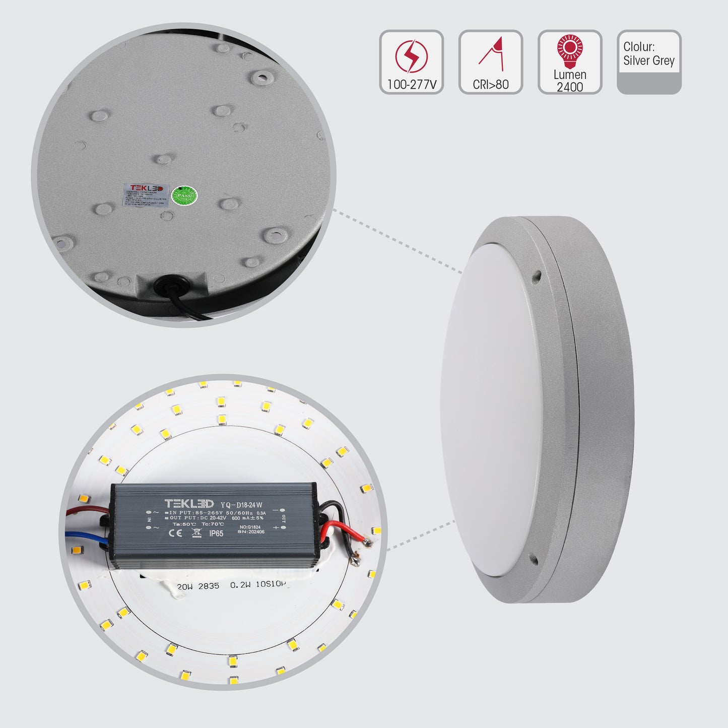 Уличный светильник LED FD023-1 ECO (20W, 4000K, Silver Grey, IP65)