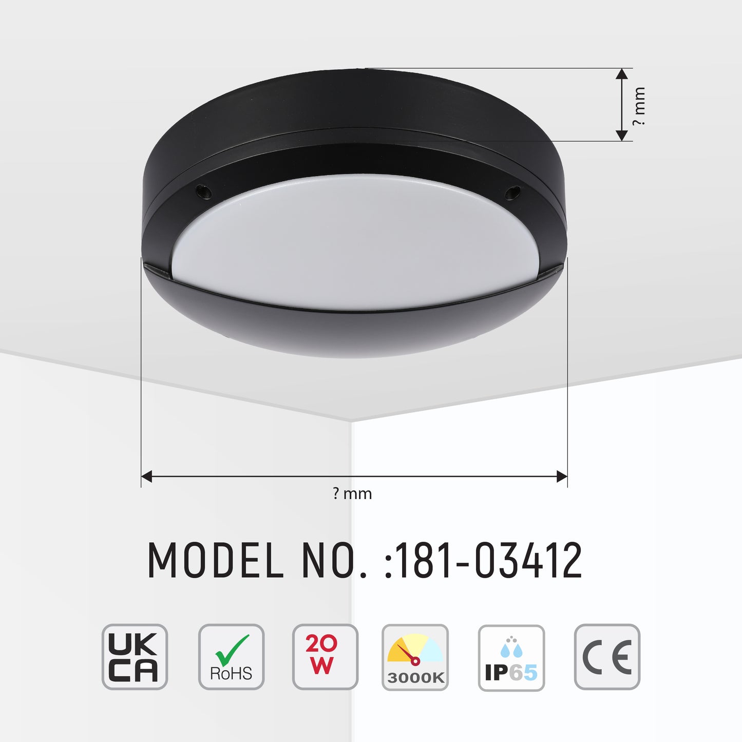 Уличный светильник LED FD023-2 (20W, 4000K, чёрный, IP65)