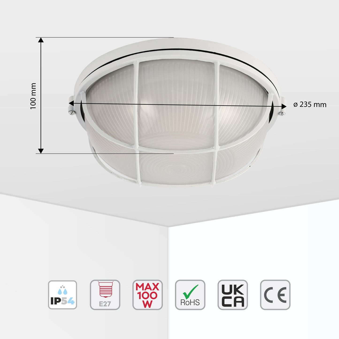 Уличный светильник LED X-1130 (100W, белый, с решёткой)