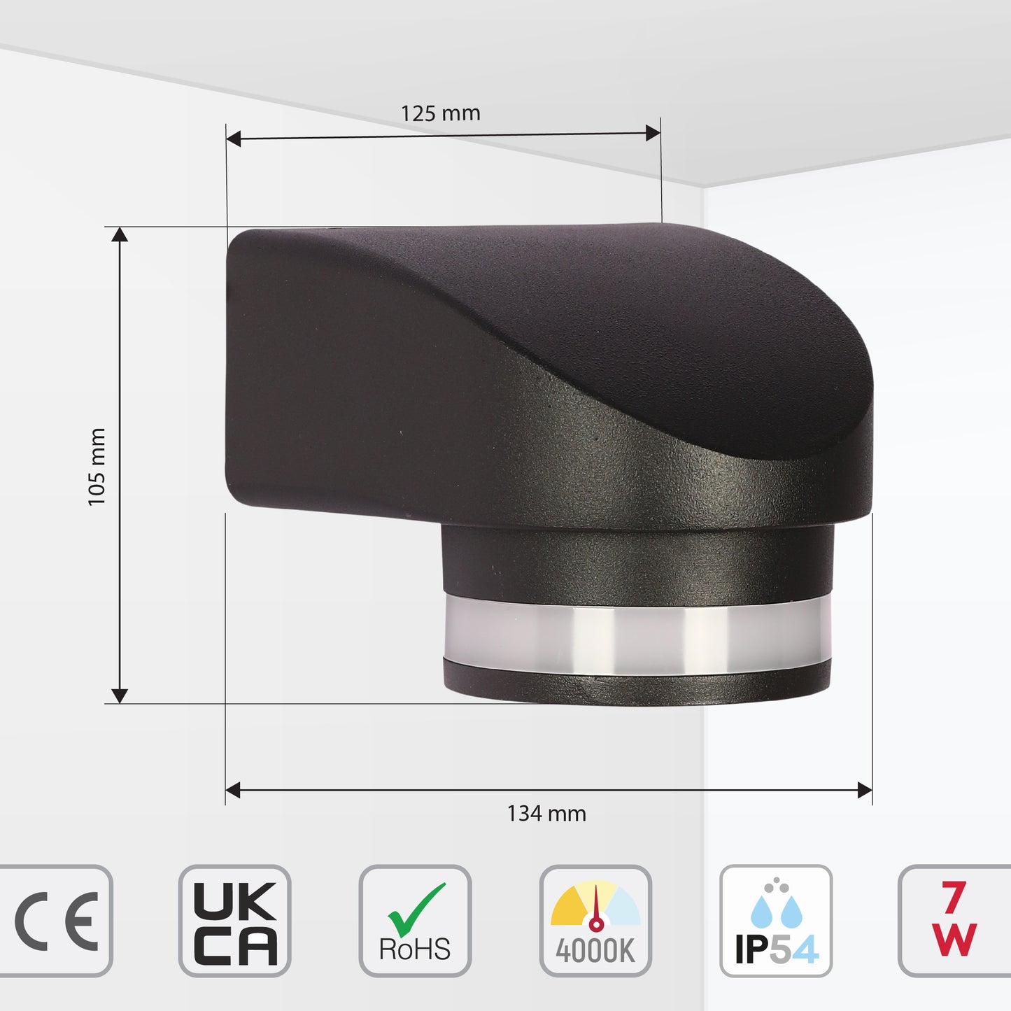 Настенный светильник LED B2285 (7W / 7W×2, чёрный, 4000K)