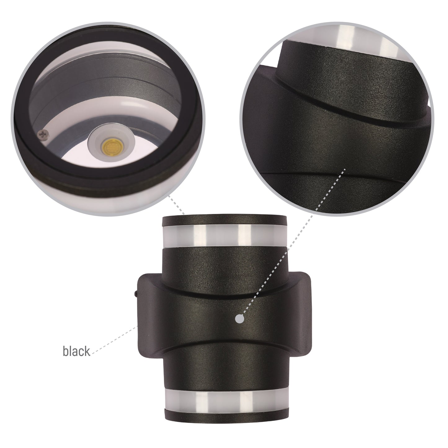 Настенный светильник LED B2285 (7W / 7W×2, чёрный, 4000K)