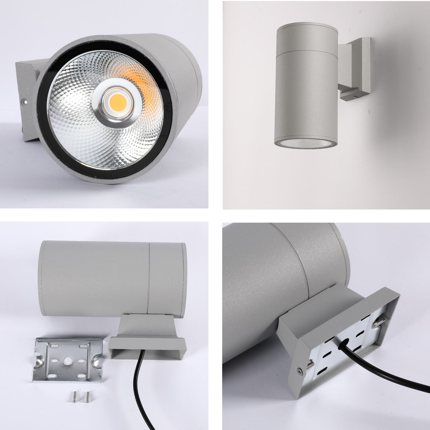 Настенный светильник LED B250-1 ECO (1×20W / 2×20W, COB, серый, 3000K / 4000K, IP54)