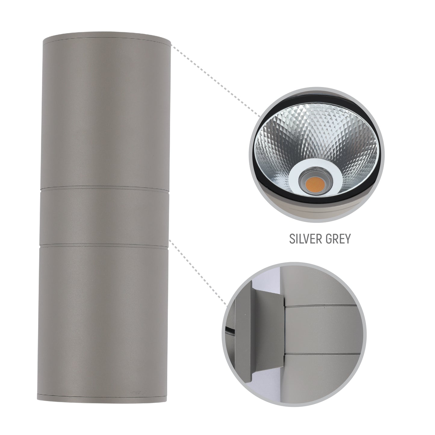 Настенный светильник LED B250-1 ECO (1×20W / 2×20W, COB, серый, 3000K / 4000K, IP54)