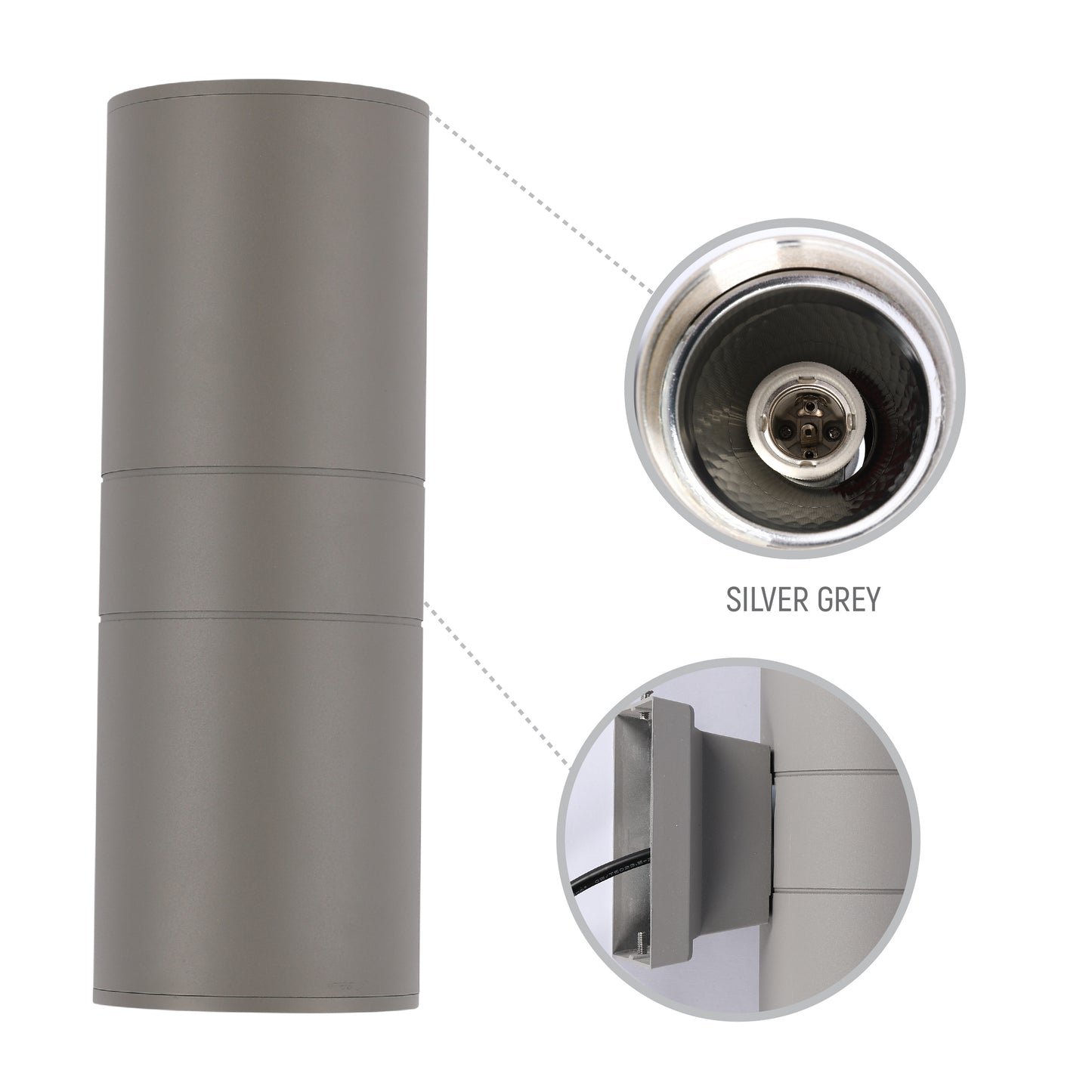 Настенный светильник LED 311S ECO (1×E27 / 2×E27, серебристо-серый, IP54)