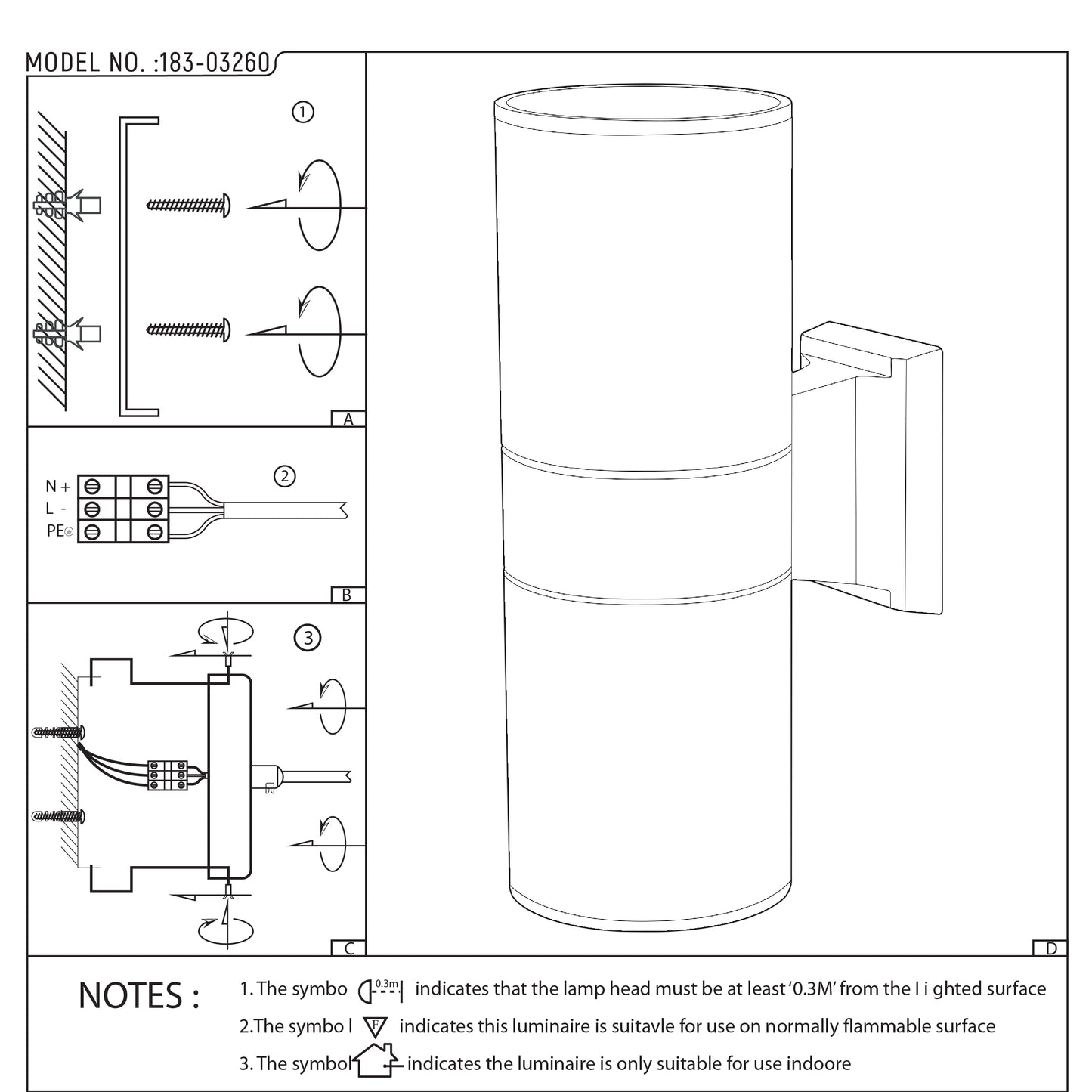 Настенный светильник LED 311S ECO (1×E27 / 2×E27, серебристо-серый, IP54)