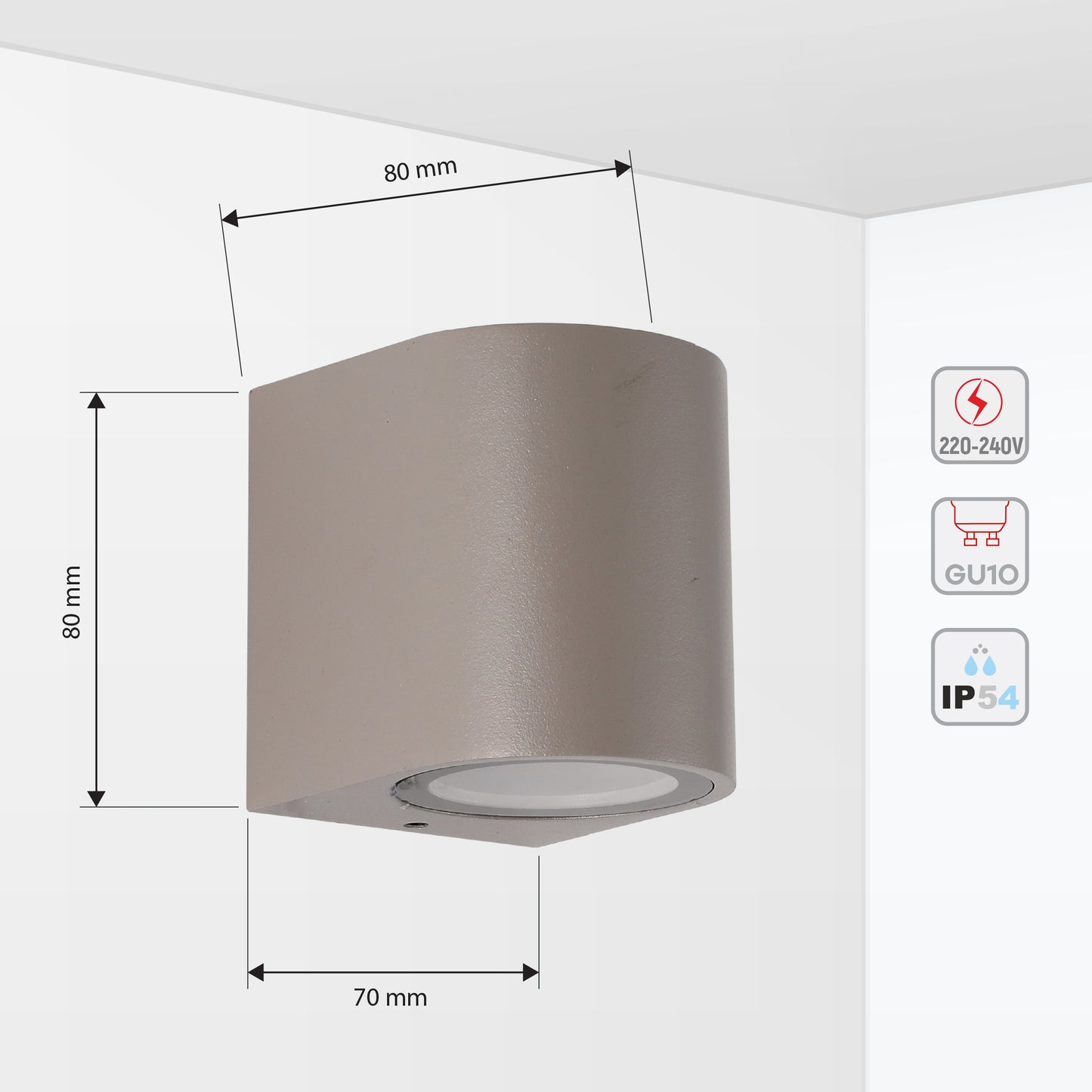 Настенный светильник LED 217G ECO (1×GU10, серебристо-серый, IP54)