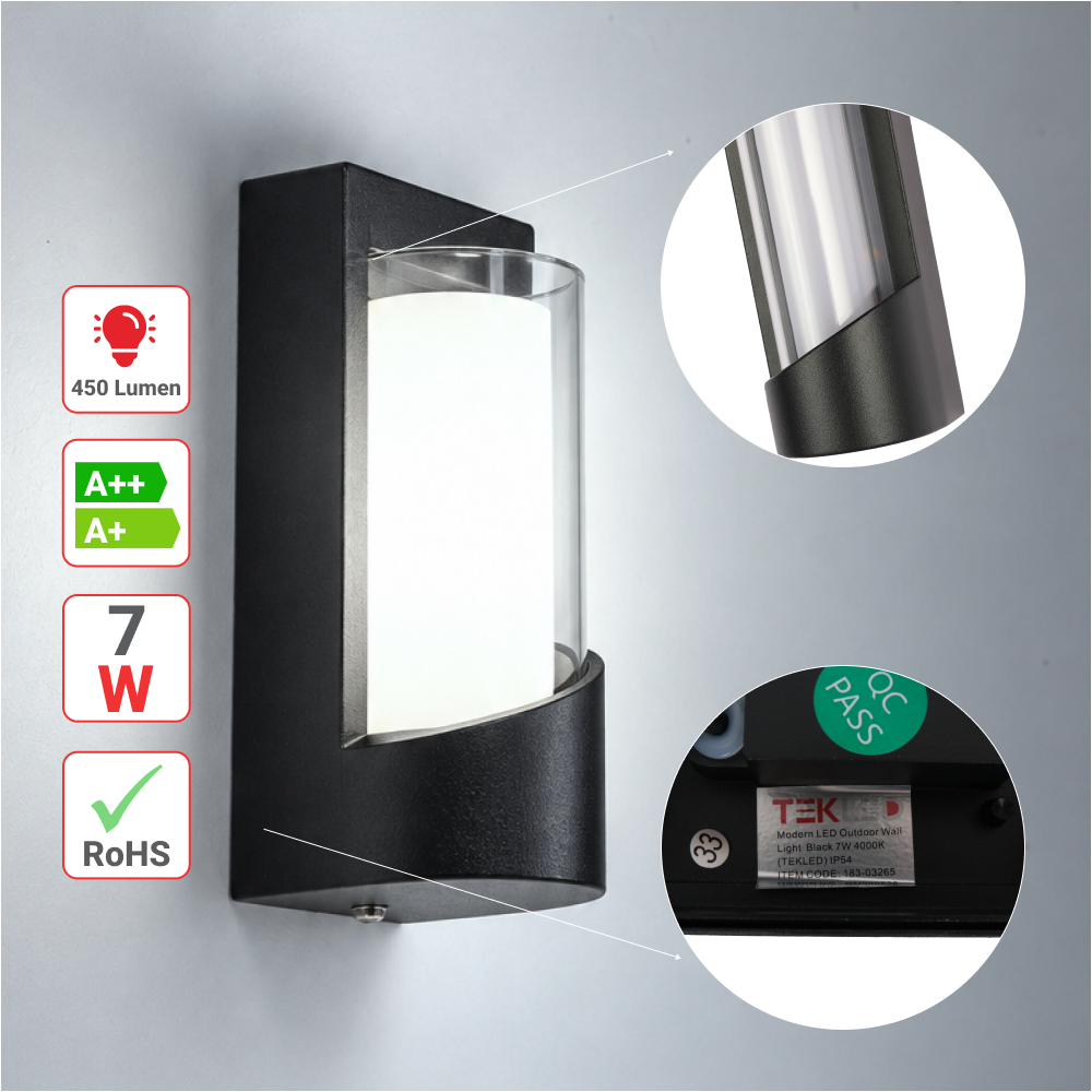 Светильник SMD 9001A 7W BLACK 3000K (TEKLED)