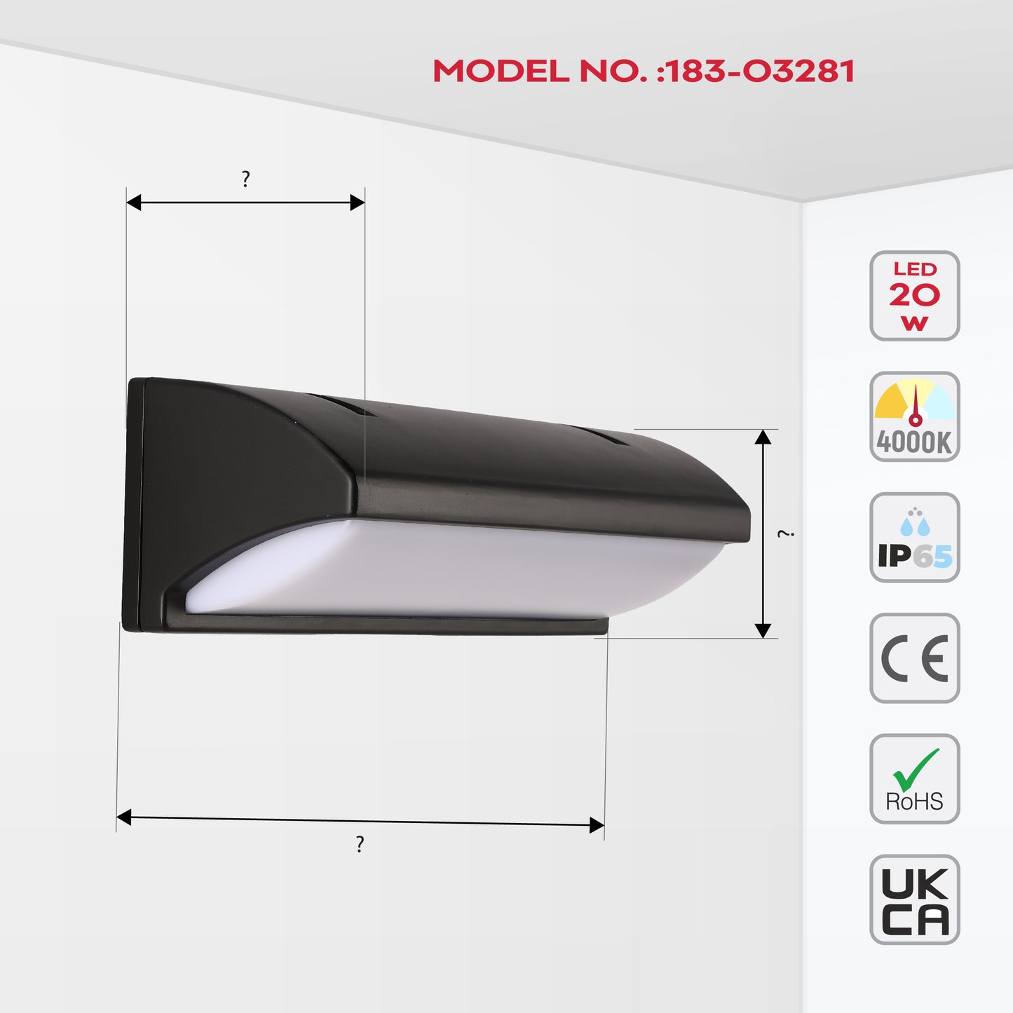 Уличный светильник LED 001/385 (20W, чёрный, 4000K, IP65)