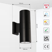 Настенный светильник LED (IP54, 3000K, чёрный)