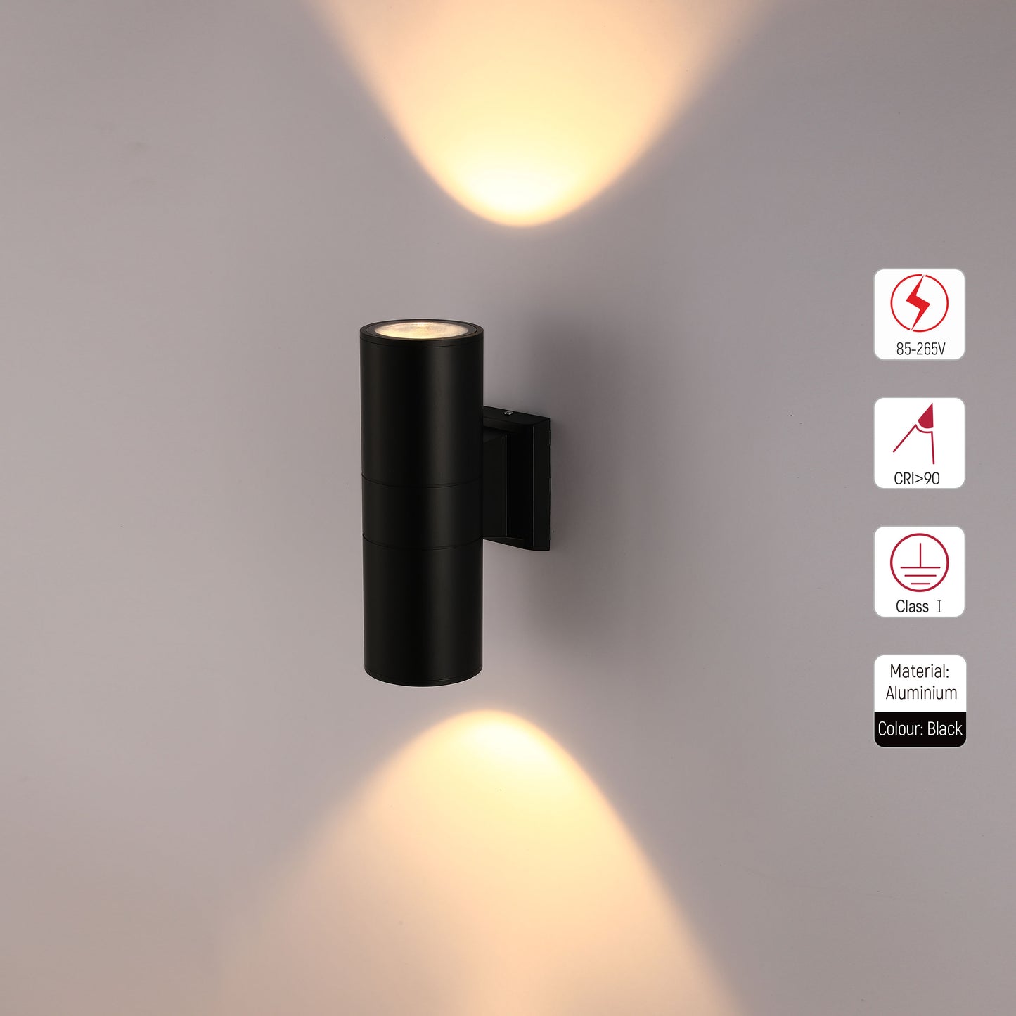 Уличный светильник COB LED 2×10W (чёрный, IP54)