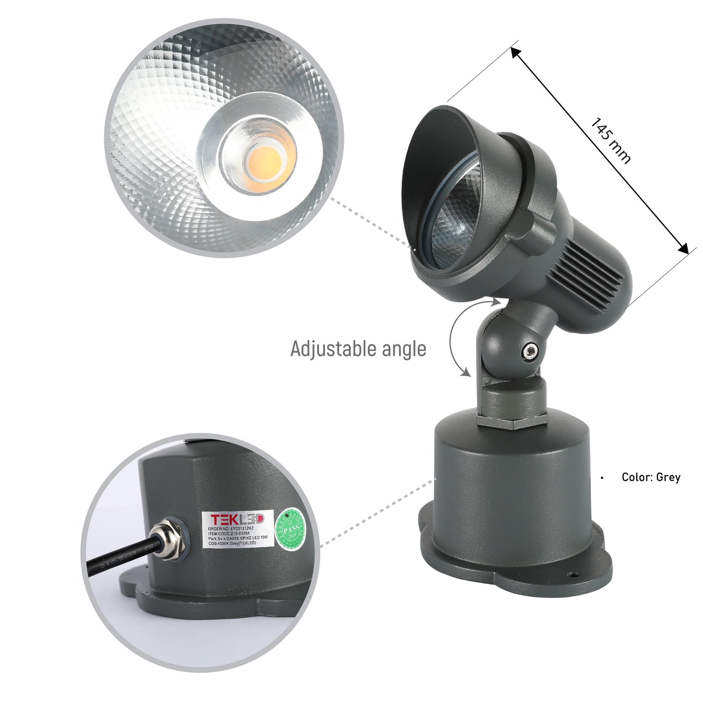 Парковый Прожектор GA010-SPIKE (Серый, IP65)