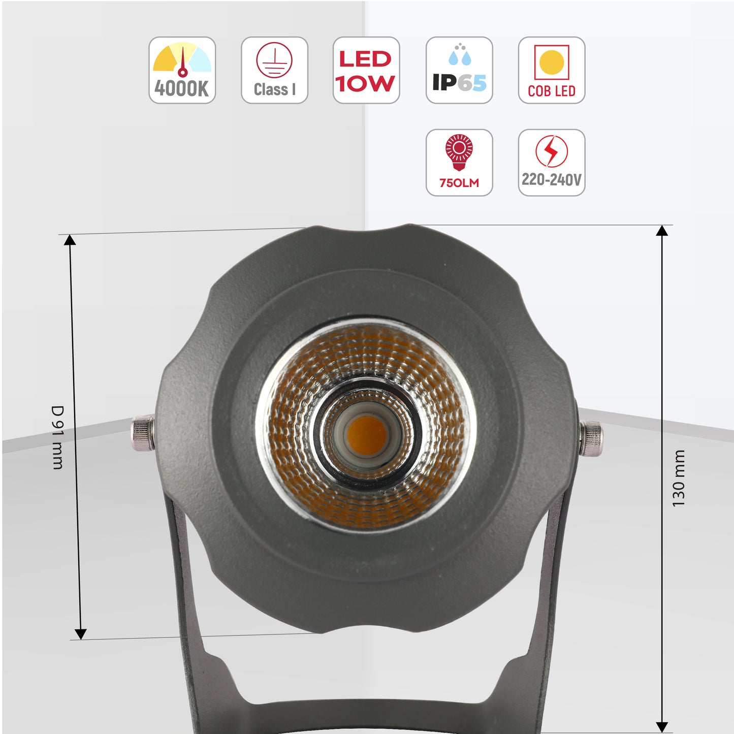 LED Прожектор LQ COB (Серый, IP65)